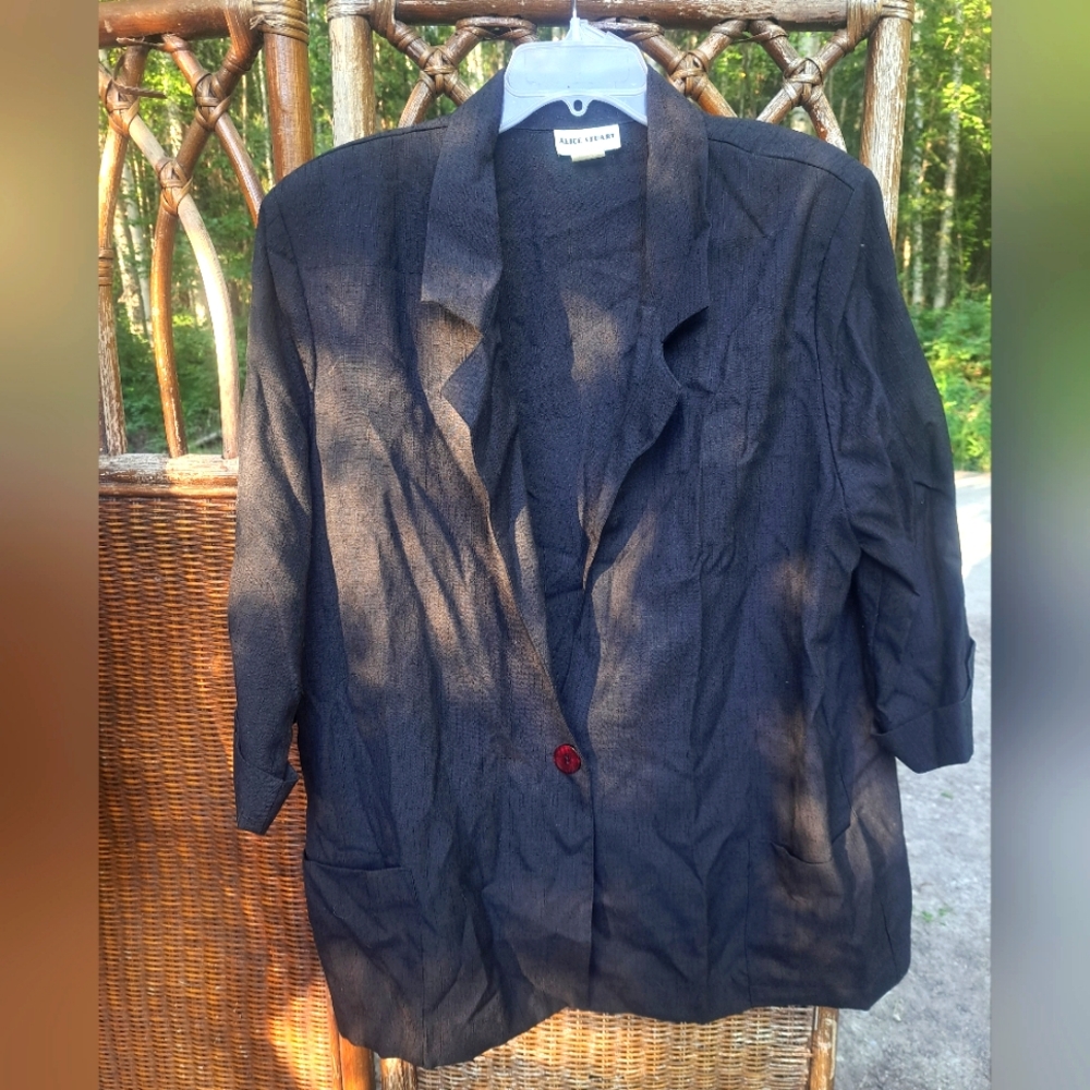 Alice Stuart vintage large black coat🖤